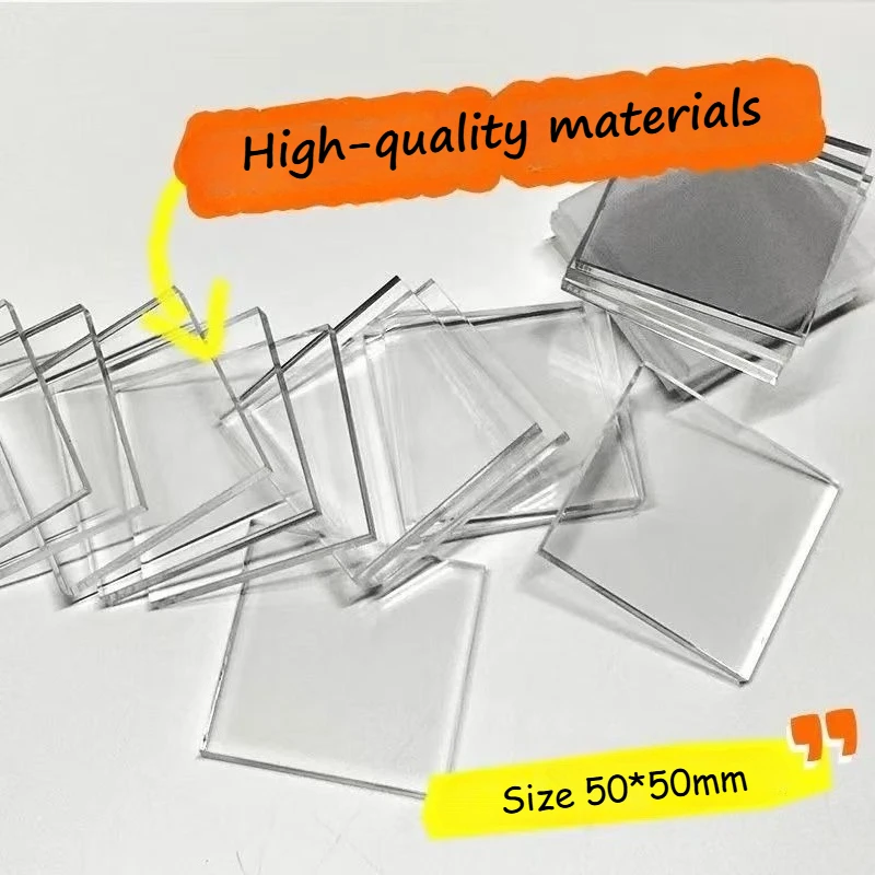 5/10pcs DIY Refrigerator Magnet High Transparent Acrylic Square Round with Magnetic Sheet Material Package Home Decor - Image 4