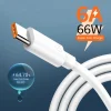 66W 6A USB C Cable Fast Charging Data Cable USB C Wire Cable C For Samsung Xiaomi Redmi Huawei USB Charger Cable