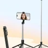 67-inch Selfie Stick with Reinforced Tripod Multifunctional Retractable Portable Cell PhoneTripow ithRemote Control