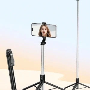 67-inch Selfie Stick with Reinforced Tripod Multifunctional Retractable Portable Cell PhoneTripow ithRemote Control