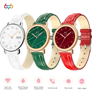 696 New Lady Smart Watch Blue Tooth Control Weather Heartrate ECG Women Period Tracker Sport Fitness Waterproof Music Smartwatch