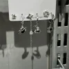 6PCS Pendant Earrings For Men Women Grunge Y2K Jewelry Accessories SET Goth Punk Vintage Aesthetic Crystal Heart Moon Cross Star