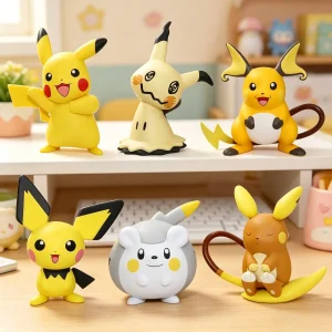 6Styles Pokemon Anime Figures Adorable Pikachu Pichu Model Collect Dolls Desktop Decorative Figurines Lovely Kids Festival Gifts