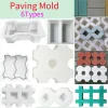6Types DIY Path Lawn Paving Cement Brick Mold Garden Courtyard Stone Road Concrete Pavement Walk Maker Mold Imitation Tools