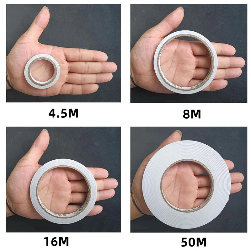 8M Double Sided Tape Double Sided Tape White Strong Ultra-thin High-adhesive Cotton Double-sided Tape Super Strong Paper Tape - Image 2