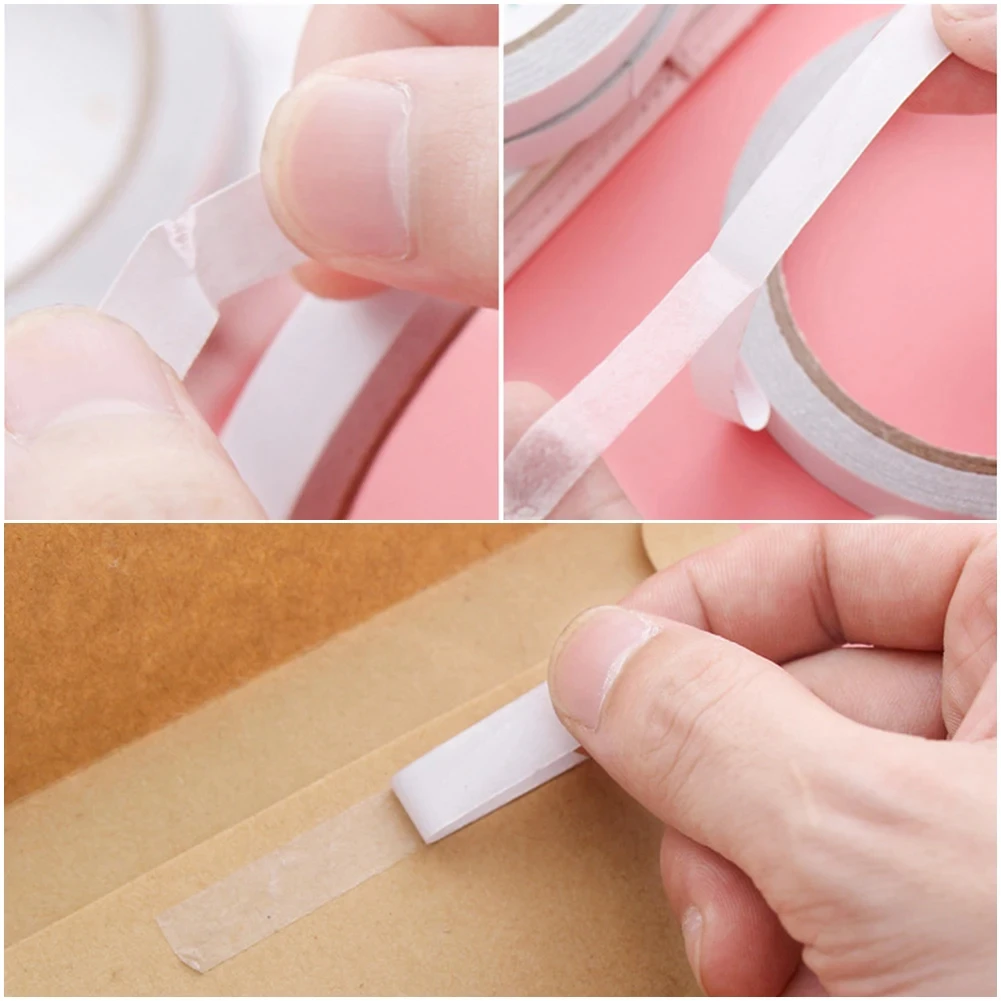 8M Double Sided Tape Double Sided Tape White Strong Ultra-thin High-adhesive Cotton Double-sided Tape Super Strong Paper Tape - Image 3