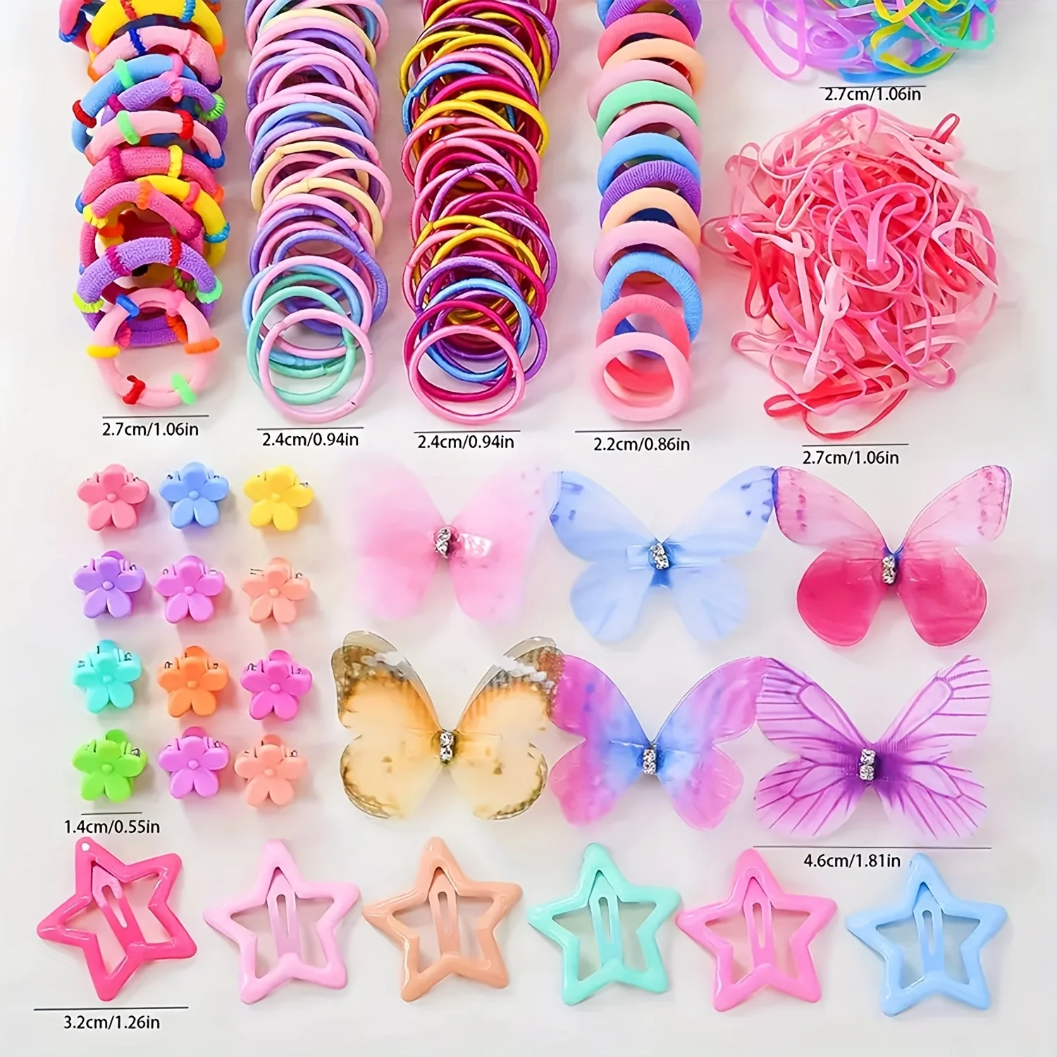 941 sets of colorful and cute outfits for girls | Includes various clips, hair ties, flowers, and double-layered bow headpieces - Image 2
