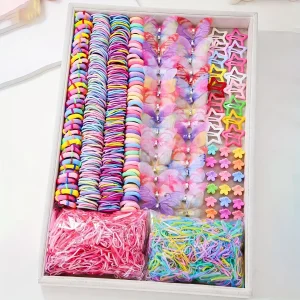941 sets of colorful and cute outfits for girls | Includes various clips, hair ties, flowers, and double-layered bow headpieces