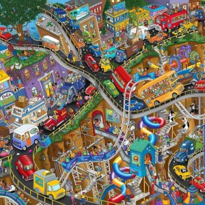 Adult Fantasy World Transportation Jigsaw Puzzle 120/300/500/1000 Pieces Stress Relief Entertainment Toys Wooden Puzzles Gift