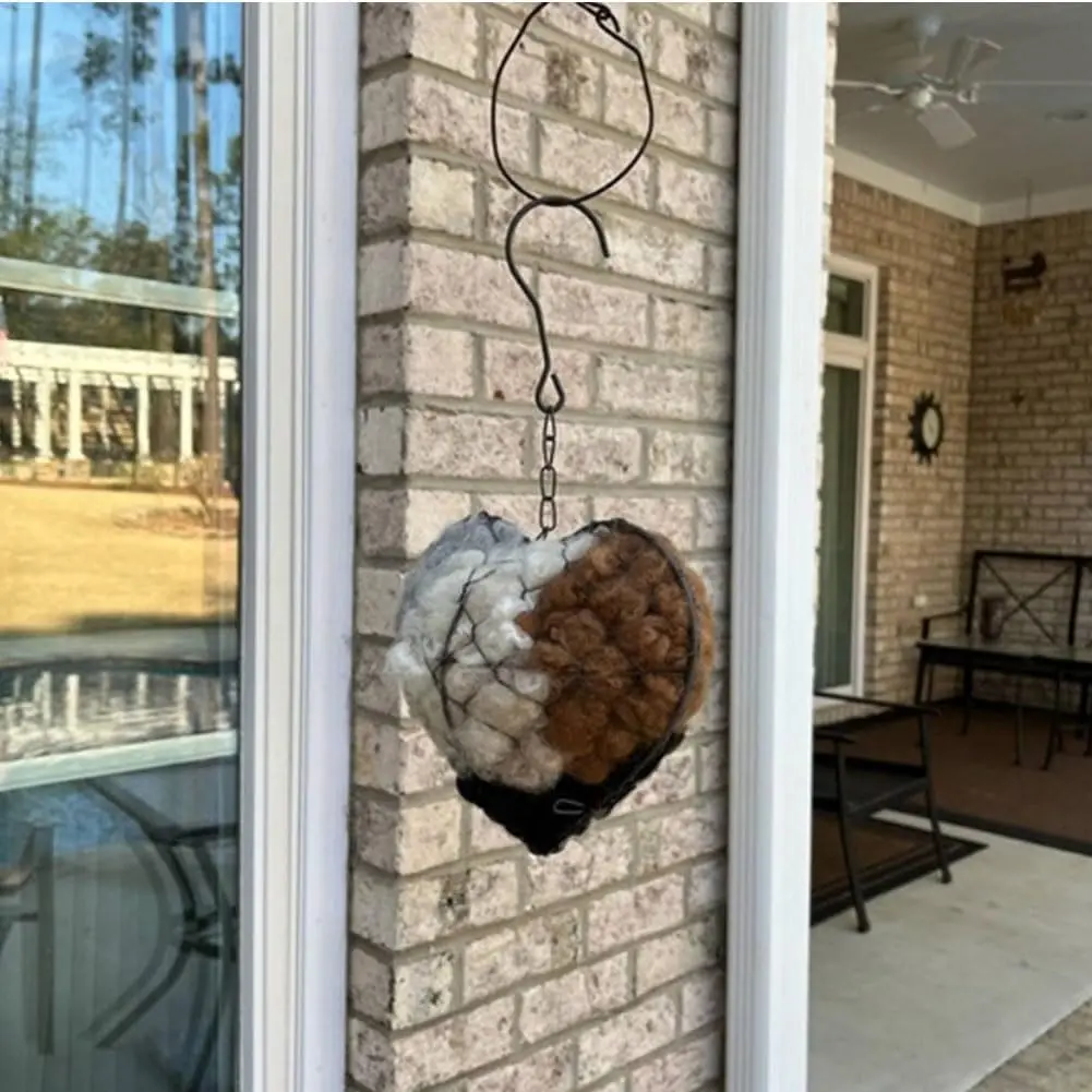 Alpaca Fiber Bird Nesting Heart - Handmade Alpaca Bird Nesting Material Holder, Outdoor Wild Bird Winter Shelter, for Bird Lover - Image 4