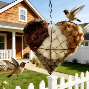 Alpaca Fiber Bird Nesting Material,Wool Nest Starter Hummingbird Houses Nester Winter Shelter Nature for Garden Art Birdhouse