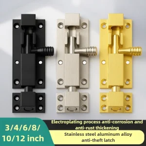 Aluminum alloy Door Security Lock Buckle Window Latch Heavy Duty Thickened Sliding Gate Tower Bolts Latch Catch Home Hardware