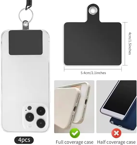 Anti-lost CellPhone Hand Rope Telescopic Spring Phone Lanyard Strap Keychain Rope Universal Moblie Phone Charm String with Patch - Image 3
