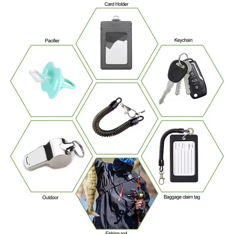 Anti-lost CellPhone Hand Rope Telescopic Spring Phone Lanyard Strap Keychain Rope Universal Moblie Phone Charm String with Patch - Image 4