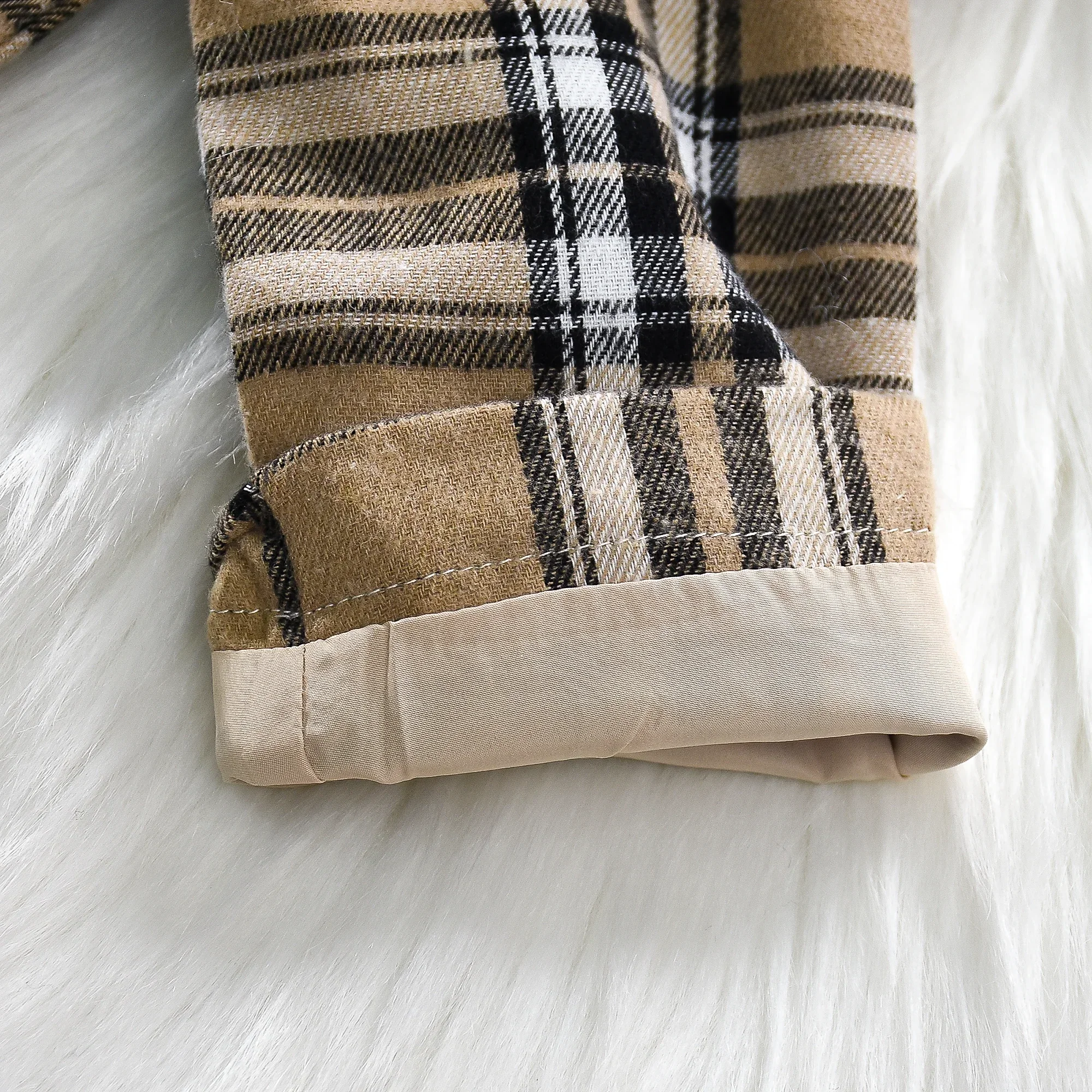 Baby Autumn Coat Fashion Plaid Hooded Long Sleeved Woolen Children'S Clothing Suitable for 0-3 Years Old - Image 6