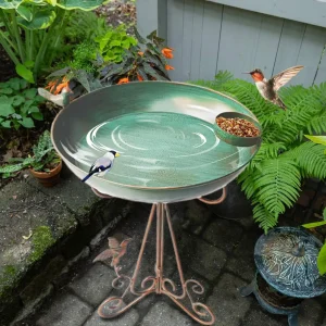 Bird Bath Hummingbird Feeder Bowl Weatherproof Bird Bath for Garden Deck Patio Lawn Backyard Balcony Window Outdoors Porch