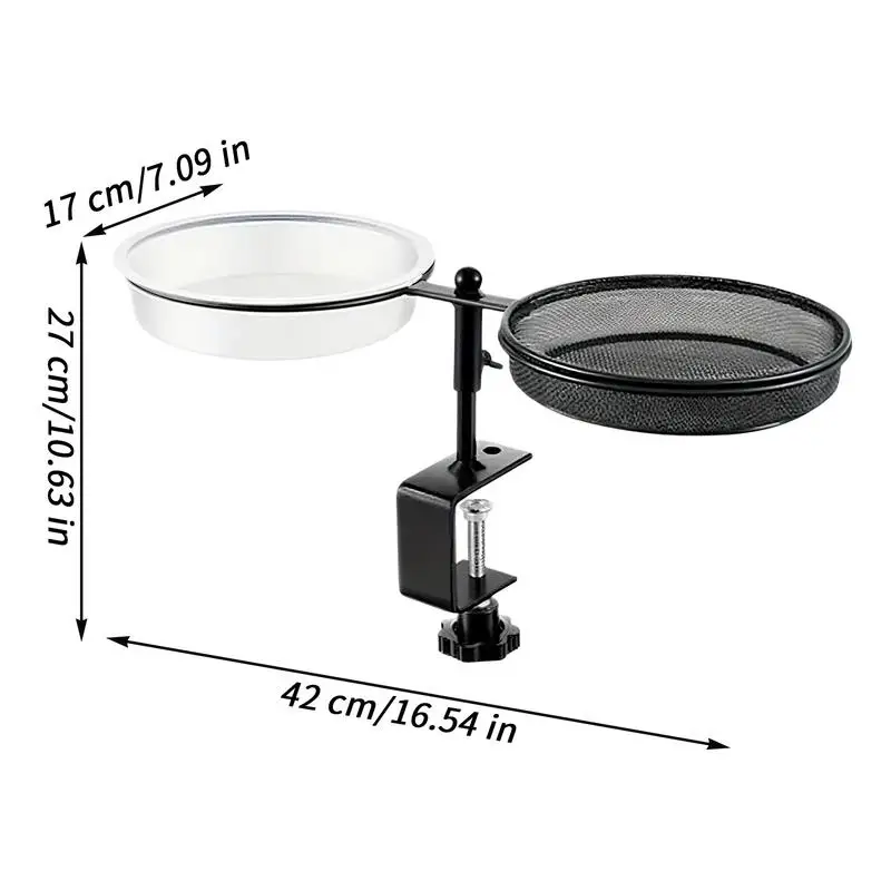 Bird Bath With Feeder Wild Bird Bath Feeder For Outdoors Detachable Tray Attached Clamp-On Water Bowl For Animals Parakeet - Image 6
