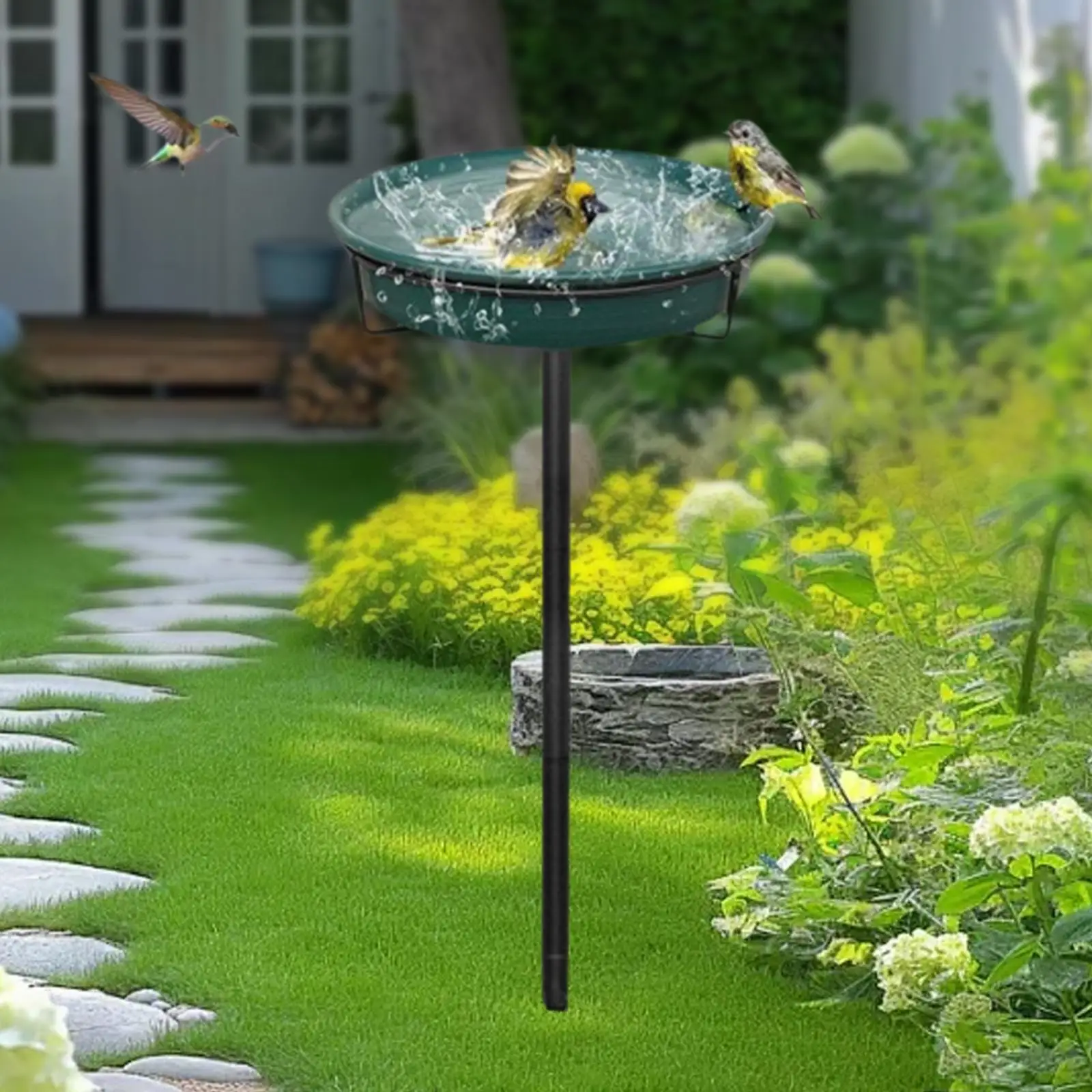 Bird Bathtub & Feeder Heavy Duty Bird Bath Feeder Bowl for Lawn Garden