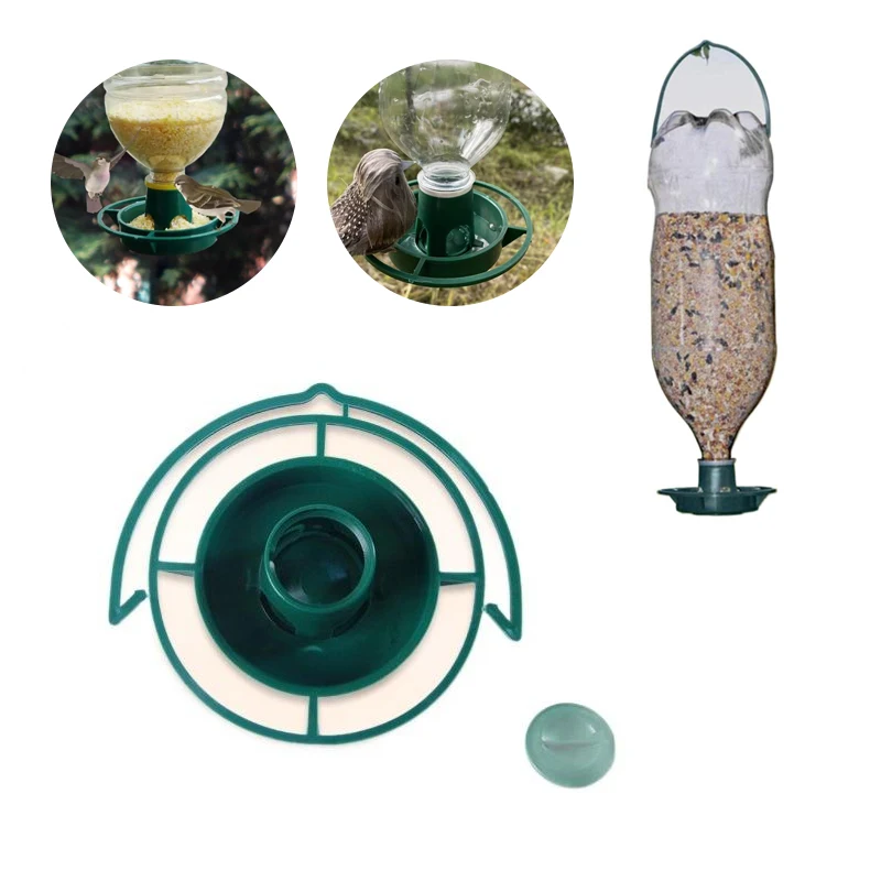Bird Feeder Automatic Hanging Water Feed Bowl For Parrot Pigeon Hummingbird Pet Bottle Mouth Feeding Supplies Garden Decor