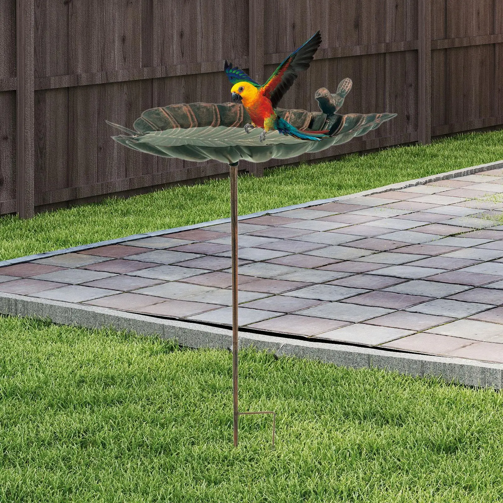 Bird Feeder Bird Bath Bowl with Garden Stake for Outdoor Garden Patio Lawn - Image 2