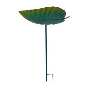 Bird Feeder Metal Detachable Pole Gift Weatherproof Decorative Bird Bath Bowl with Garden Stake for Backyard Kids Bird Lover