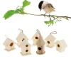 Bird Feeder Outdoor Wooden Hanging Food Container for Balcony Garden Park