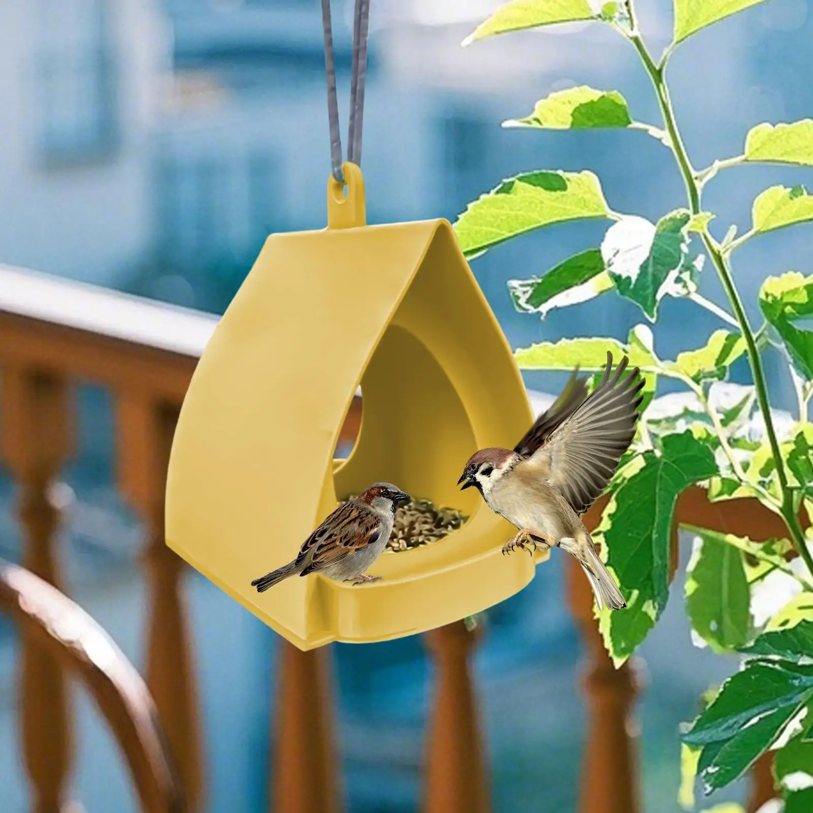 Bird Feeders for Outdoors Open Design Station Hut Shape Hangable Mounted Small Hummingbird Feeder for Outside Garden Winter - Image 2