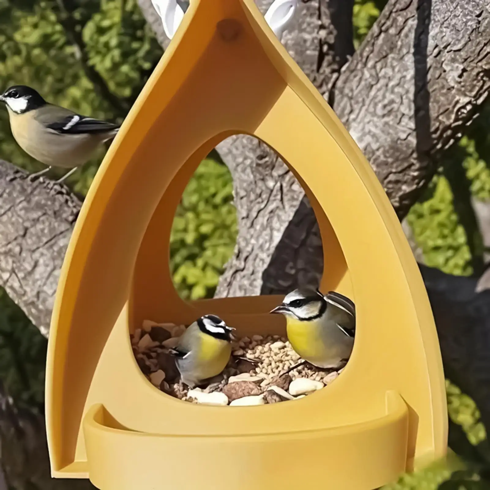 Bird Feeders for Outdoors Open Design Station Hut Shape Hangable Mounted Small Hummingbird Feeder for Outside Garden Winter