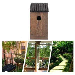 Bird Nesting Box Hanging Birdhouse Hanging Wooden Bird House DIY Breeding Parrots Bird Nesting Box for Outdoor Garden Decoration