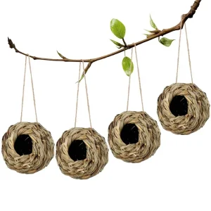Birds Nest Bird Cage Grass Egg Cage Bird House Outdoor Decorative Weaved Hanging Parrot Nest Houses Pet Bedroom