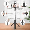 Bluetooth Selfie Stick Tripod Desktop Stand Phone Holder Wireless Remote Shutter for iPhone IOS Android Phone Option Fill Light