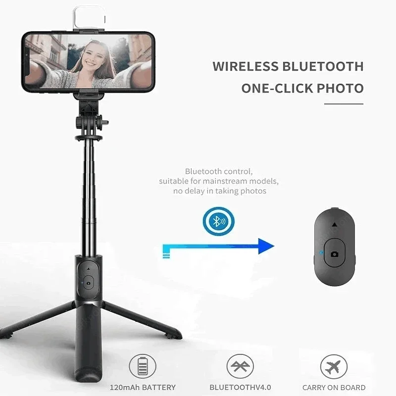 Portable Wireless Bluetooth Selfie Stick Tripod Stand Multifunctional Tripod With Wireless Remote Shutter For IOS Android Phone - Image 4
