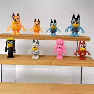 Bluey 8pce handmade figurines bingo friends puppy joints movable dolls anime ornaments birthday gift