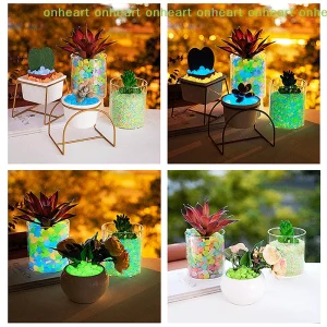 [C]100pcs Garden Decor Luminous Stones Glow In The Dark Decorative Pebbles Outdoor Fish Tank Decoration Aquarium Accessories