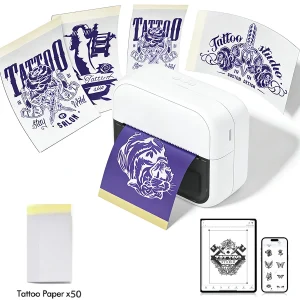 C50 Mini Wireless Tattoo Printer Label Printer Thermal Inkless Printing Machine With Phone&PC For DIY/Tattoo LOGO/Pattern/Print