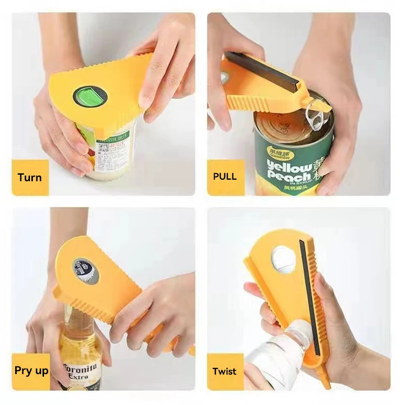Can Opener Multifunctional Bottle Opener Jar Opener for Beer Coke Jam Beverage - Image 3