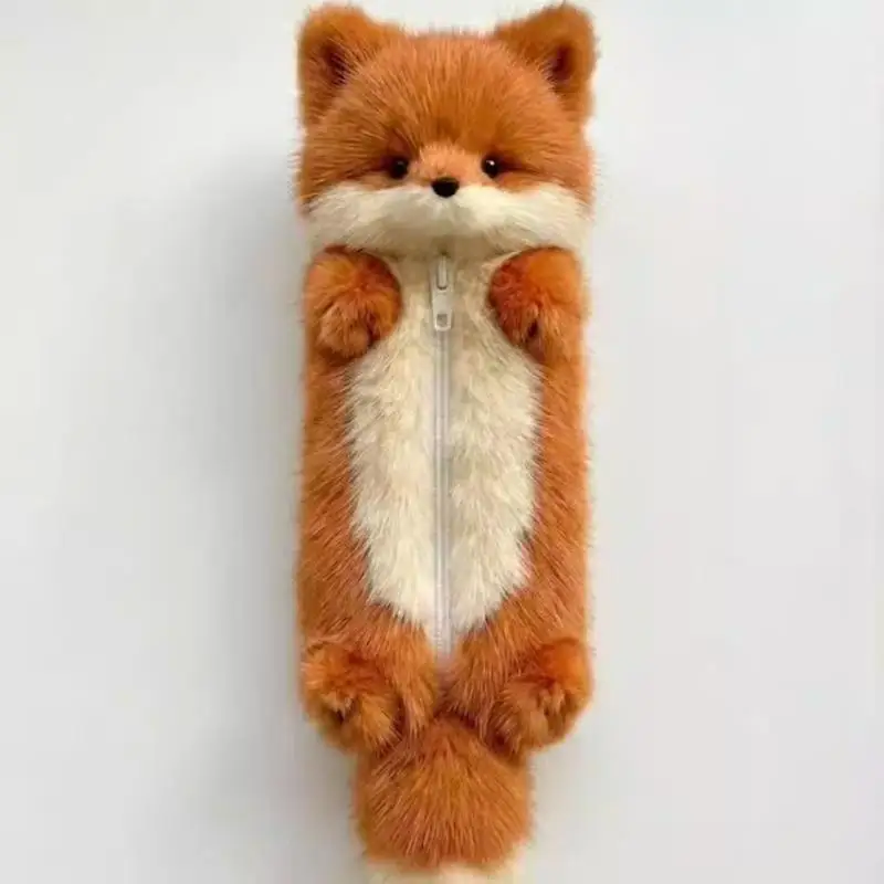 Cartoon Plush Pencil Pouch Funny Cute Student Animal Pencil Cases Personalized Stationery Storage Bag Best Friend Gifts - Image 4