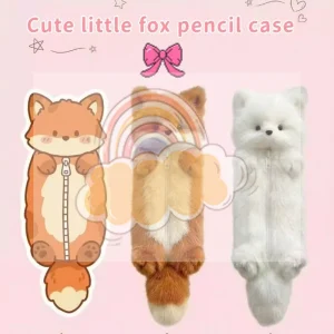 Cartoon Plush Pencil Pouch Funny Cute Student Animal Pencil Cases Personalized Stationery Storage Bag Best Friend Gifts