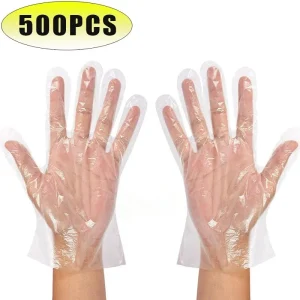 Clear Disposable Gloves Transparent Plastic Gloves Latex Free Food Prep Safe Gloves for Cooking Cleaning BBQ Kitchen Things