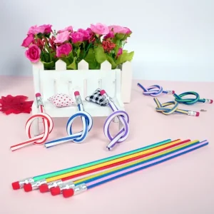 Colorful Flexible Bend Painting Pencils with Eraser for Kids Boy Girl Birthday Party Favors Back To School Prize Goodie Bag