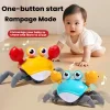 Crawling Crab Baby Toys with Music LED Light Up Musical Toys for Toddler Automatically Avoid Obstacles Interactive Toys for Kids