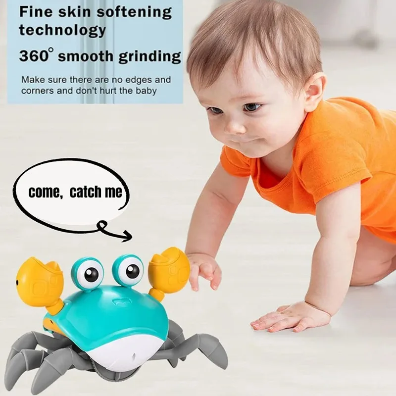 Crawling Crab Baby Toys with Music LED Light Up Musical Toys for Toddler Automatically Avoid Obstacles Interactive Toys for Kids - Image 3