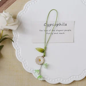 Creative Tulip Flower Leaves Mobile Phone Straps Charms Hand Rope Cute Keychain Fashion Bag Camera Pendant Lanyard Decorations