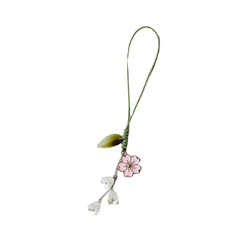 Creative Tulip Flower Leaves Mobile Phone Straps Charms Hand Rope Cute Keychain Fashion Bag Camera Pendant Lanyard Decorations - Image 6
