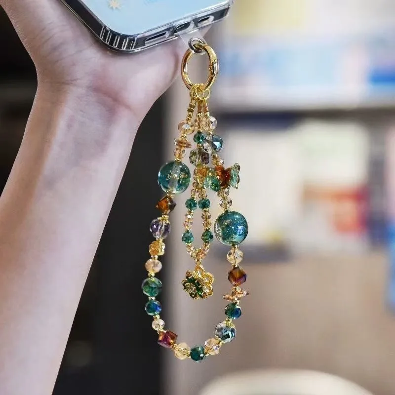 Crystal Strap Pendant Convenient Handmade Bead Lanyard Mobile Phone Strap Multi-Functional Phone Case Wrist Hanging Chain - Image 3