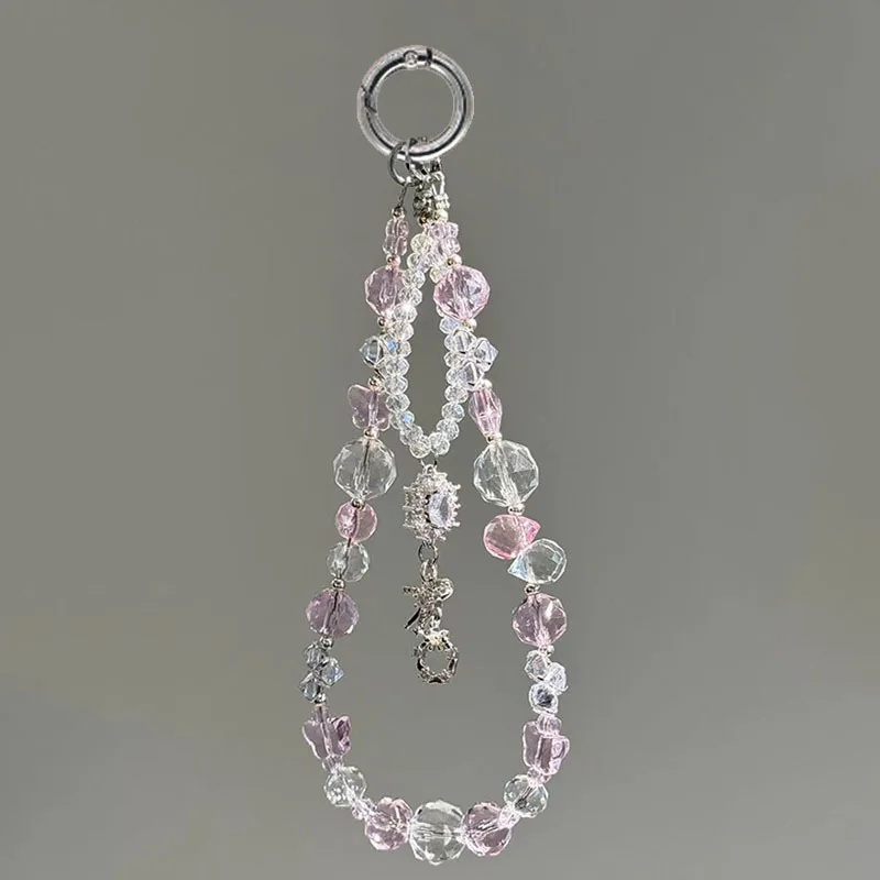 Crystal Strap Pendant Convenient Handmade Bead Lanyard Mobile Phone Strap Multi-Functional Phone Case Wrist Hanging Chain