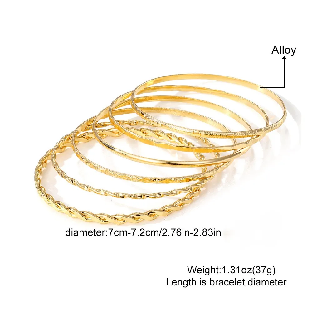 Cuban Chain Bracelet Set for Women Gold Color Boho RetroThick Twist Trendy Quality Jewelry Gifts - Image 4