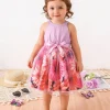 Cute Baby Girl Floral Tutu Dress Sleeveless Halter Neck Sundress with Bow Belt Princess Party Outfit