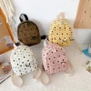 Cute Flower Print Small Backpacks Lightweight Multiple Pocket Corduroy Mini Backpack Ladies Fashion Women Shoulder Bag 4Colors