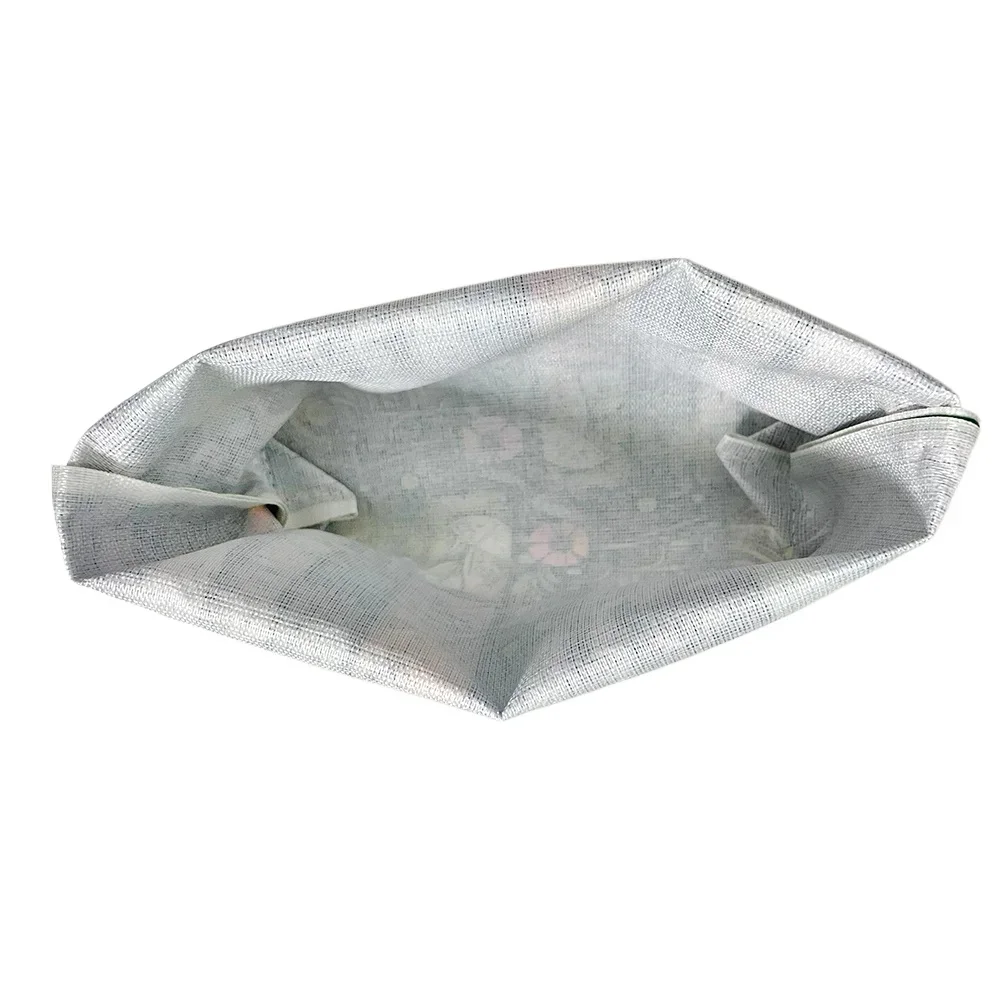 Cute Hedgehog & Floral Design Pouch Lightweight Foldable Travel Cosmetic Bag Zippered Makeup Organizer for Women Toiletry Bags - Image 5